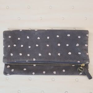 🎉Clare V. Blue Gray Polka Dot Foldover Clutch 🎉 DESIGNER CLEARANCE DEAL